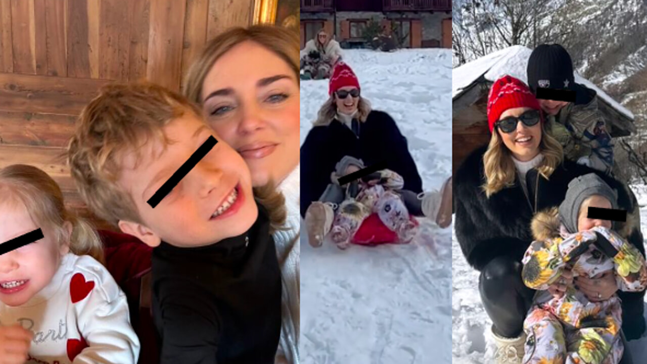 E’ crisi di coppia? Chiara Ferragni in vacanza sulla neve con i figli, nessuna traccia di Fedez