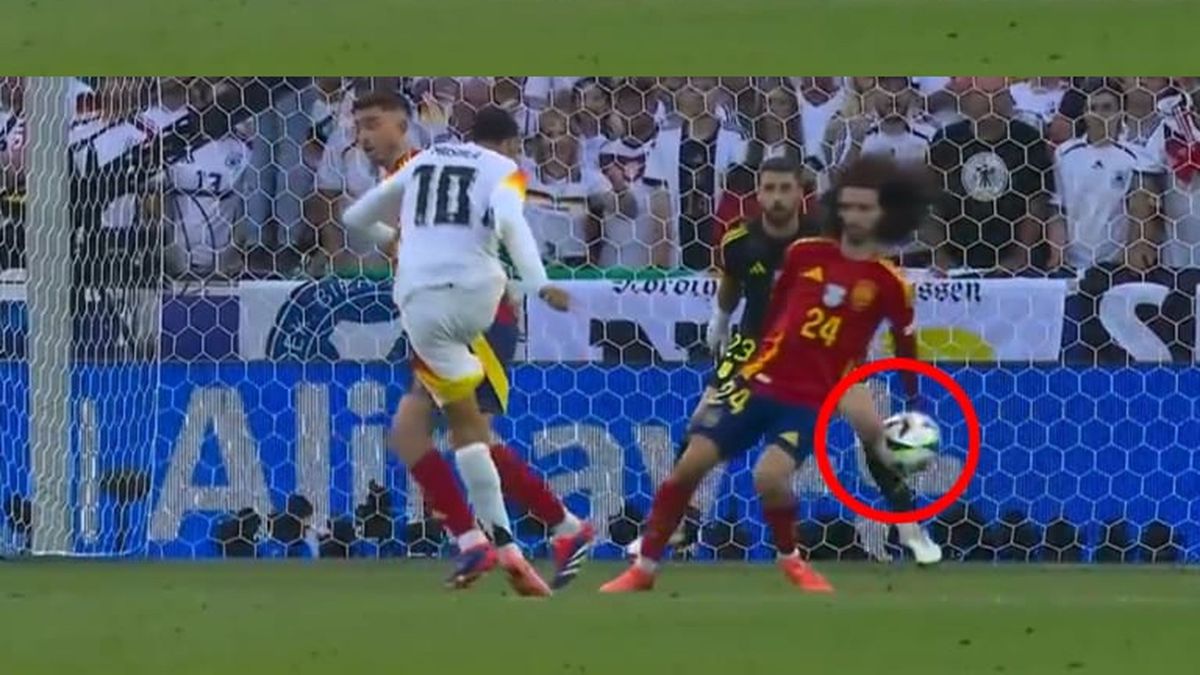 Secondo le linee guida UEFA, il tocco di mano di Cucurella in Spagna-Germania non è mai rigore