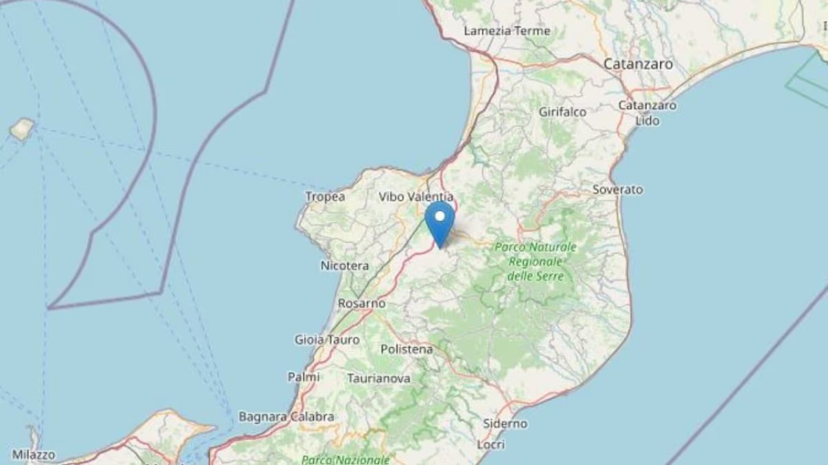 Scossa di terremoto di magnitudo 3.5 in provincia di Vibo Valentia