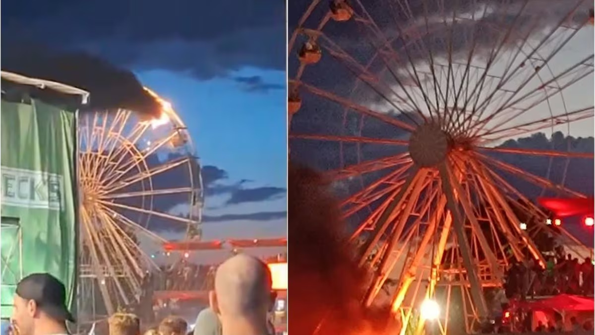 Durante l'Highfield Festival presso il Stormthaler Lake, vicino Lipsia in Germania, due gondole di una ruota panoramica hanno preso fuoco, causando ferite a circa 30 persone.