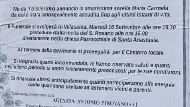 Una donna di Villasanta, in provincia di Monza, ha lasciato disposizioni particolari per il suo funerale, escludendo parenti e vicini di casa dall’evento.