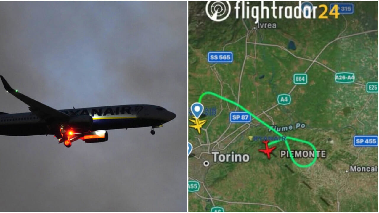 Il volo Ryanair FR937, partito da Torino in direzione Lamezia Terme, compie giri a vuoto per mezz’ora. Comunicazioni interrotte, passeggeri in preda al panico.