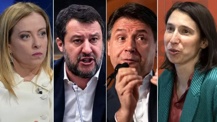 Il 2024 segna un anno di cambiamenti elettorali: il centrosinistra cresce trainato dal PD, il M5S perde consensi, FdI resta leader stabile.